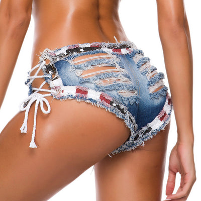 Hole Denim Hot Pants Shorts