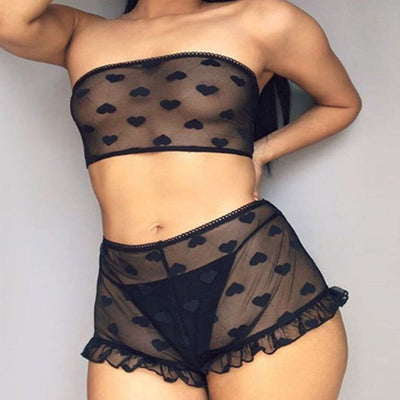 Mesh Sheer Bra Set