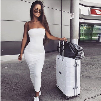Strapless Sleeveless Maxi Dress