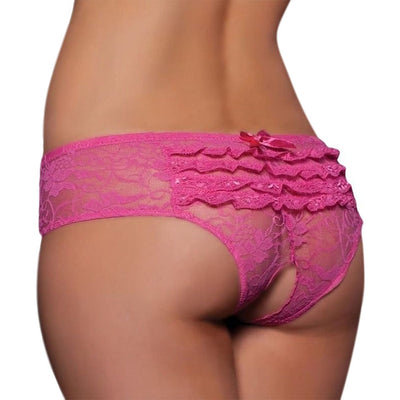 Lace Crotchless Panties Thong