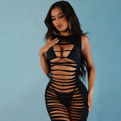 Hollow Out Bodycon Sleeveless Dress