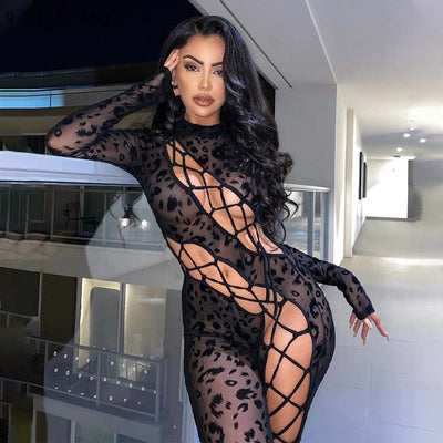 See Through Hollow Bodystocking Jumpsuit