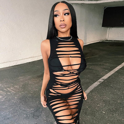 Sleeveless Night Club Hollow Mini Dress