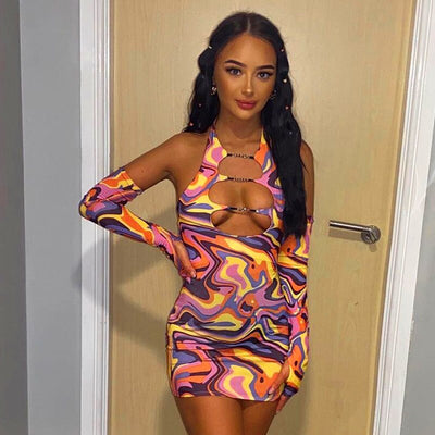 Backless Half Sleeve Harajuku Dress